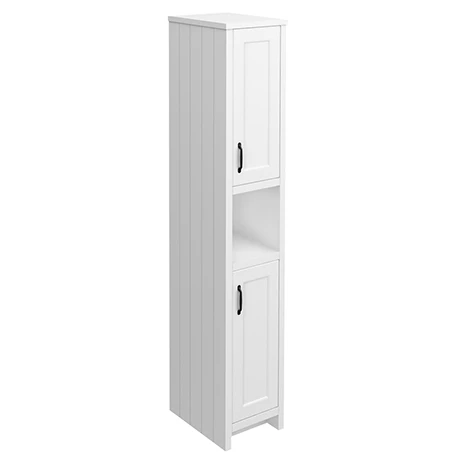 Chatsworth Traditional White Tall Cabinet With Matt Black Handles 1 Chatsworth Traditional White Tall Cabinet With Matt Black Handles